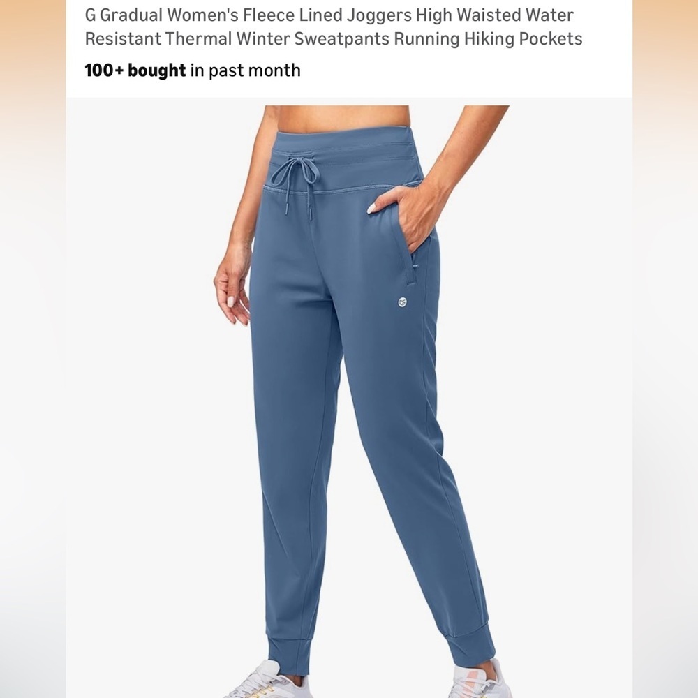 GRADUAL LINED Blue Joggers for Women. Tiktok trend athletic warm